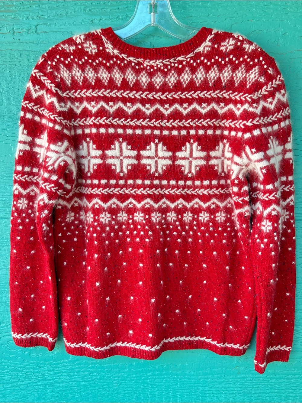 Coldwater Creek Red Fair Isle Penguin Christmas Cardigan XS NWT - Picture 3 of 7